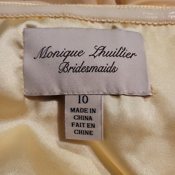 NWT Monique Lhuillier Bridesmaids Pale Yellow Strapless Mini Dress size 10 - Picture 11 of 13